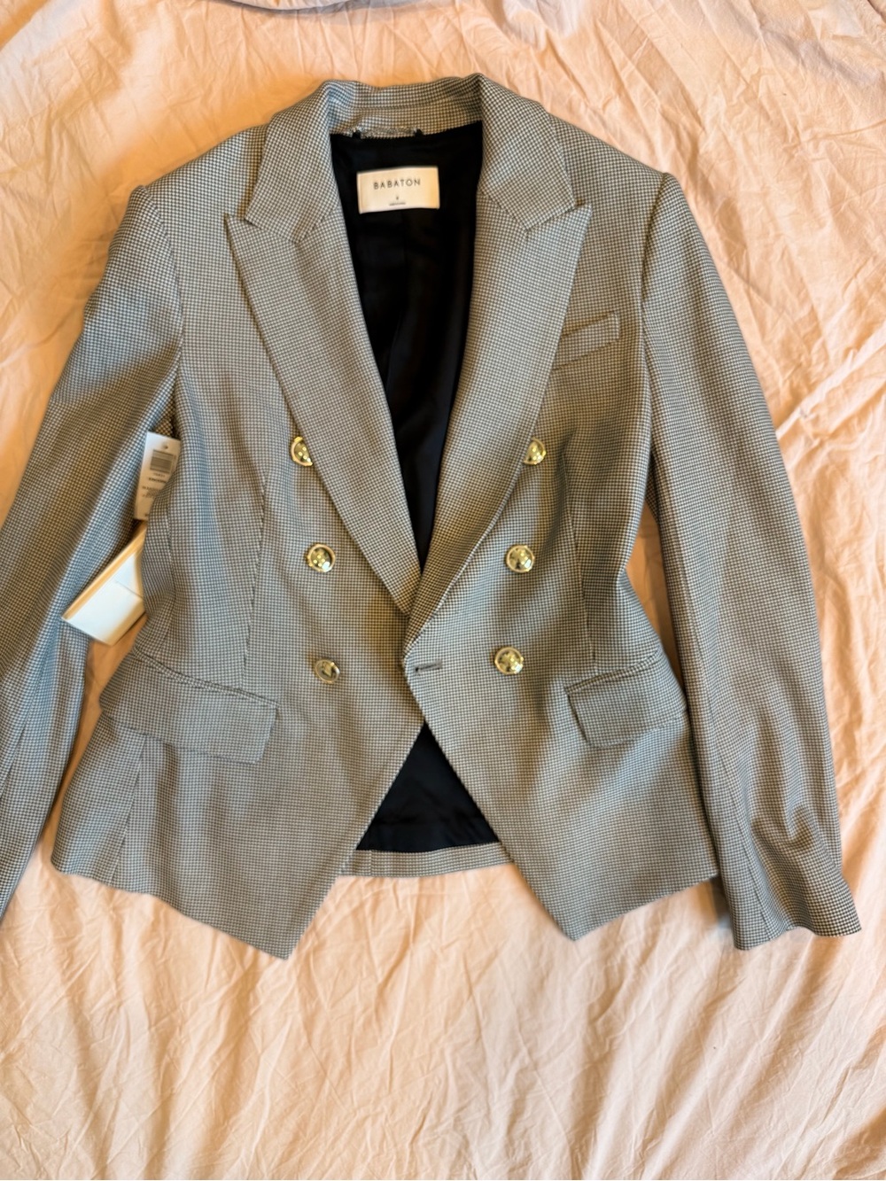 Babaton Double-Breasted Check Blazer